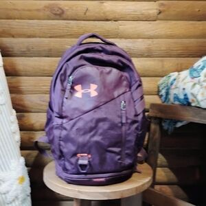 Under Armour Burgundy Backpack with Orange Accents